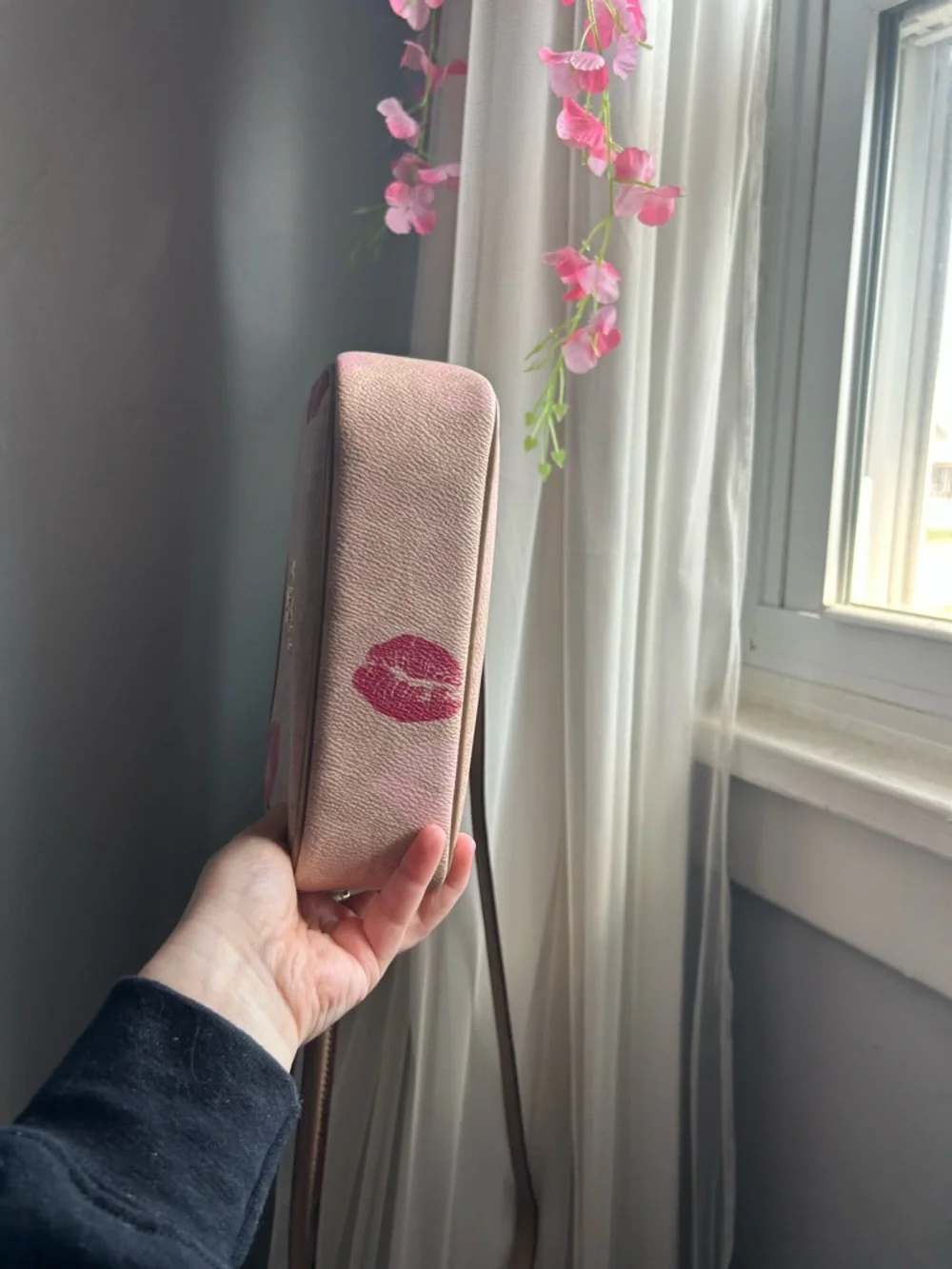 COACH Blush Pink Lip Print Crossbody Bag - Picture 3 of 5